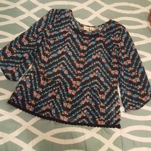 Girls Size 10 black sheer blouse with black cami